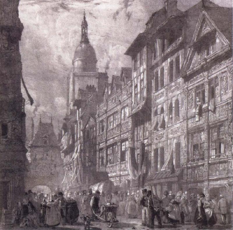 Richard Parkes Bonington Rue du Gros-Horloge a Rouen